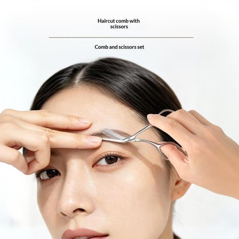 1/4Pcs Stainless Steel Eyebrow Grooming Set With Precision Scissors Tweezers Replacement Blades For Daily Makeup Beauty Care