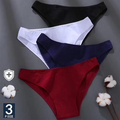 3 Teile/satz M-XXL Höschen Frauen Baumwolle Dessous Frau Unterwäsche Sexy Femme Unterwäsche Mädchen Unterhose Panty 7 Solide Farben