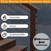 Black Cable Railing Kits - 40Pcs 1/8" T316 Stainless Steel Swage Stud Ends for 2"x2" Posts