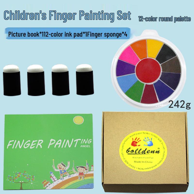 Eco-friendly Washable Six-Color Finger Painting Pad Set for Kids