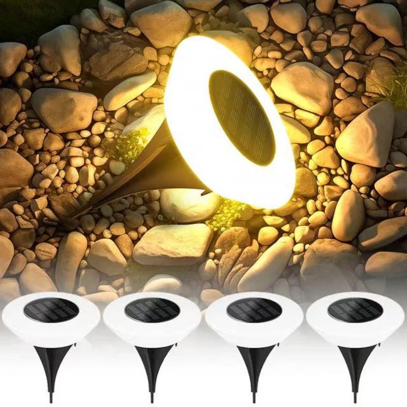 LED Solar Outdoor Lights Waterproof Atmosphere Ground Light Garden Decoration Fence Stake Lawn Lamp Porch Walkway Decor 1~ 8Pcs