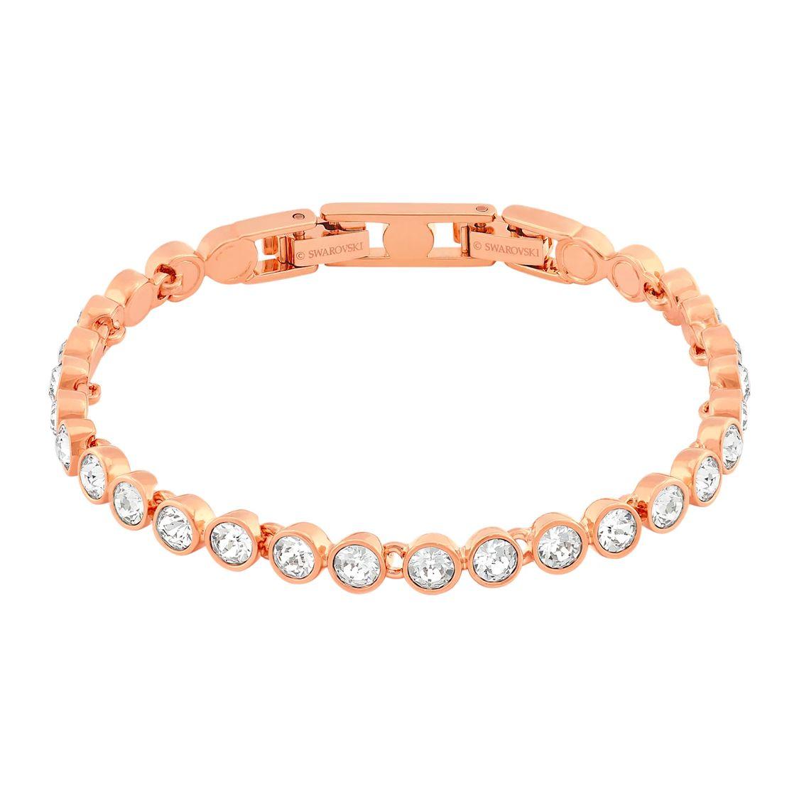 Swarovski Tennis Collection Rose Gold Plated Full Diamond Bracelet Women Bracelets 5039938 Box (Random Color)
