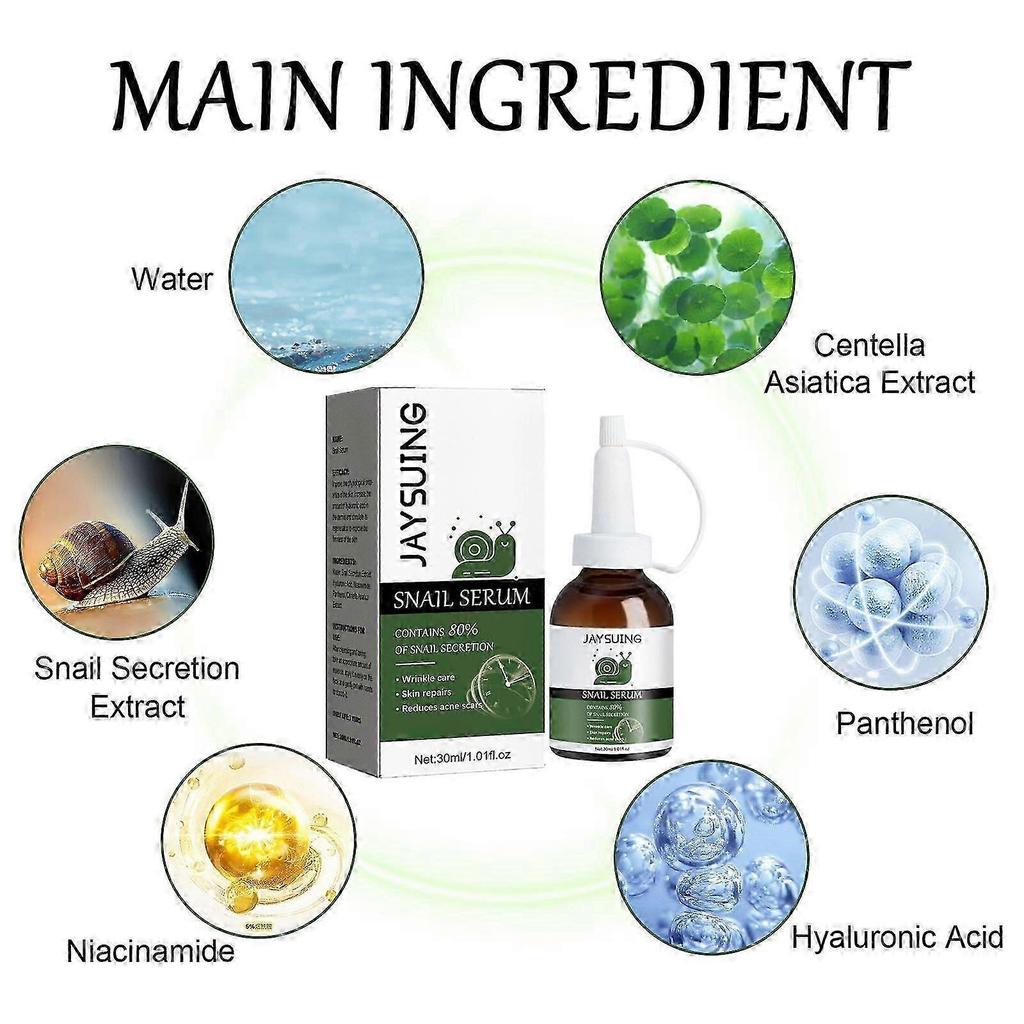 Snail Essence - Anti-Wrinkle Moisturizing & Skin Firming Serum with Hyaluronic Acid & Niacinamide