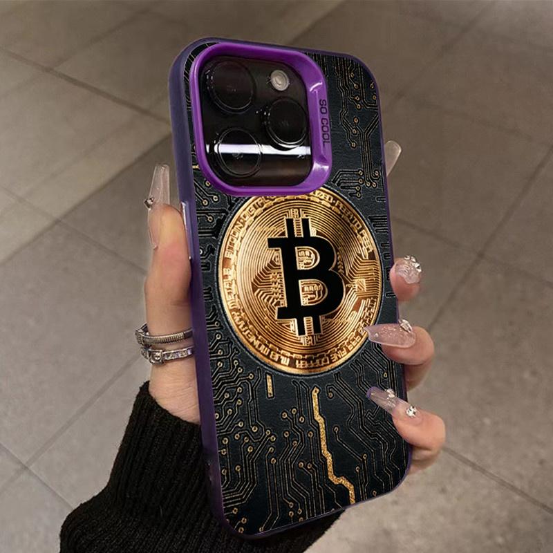 Bitcoin Circuit Board Tech Phone Case for iPhone 17 16 15 14 13 12 11 16E Series Pro Max Plus Double Layer Protection