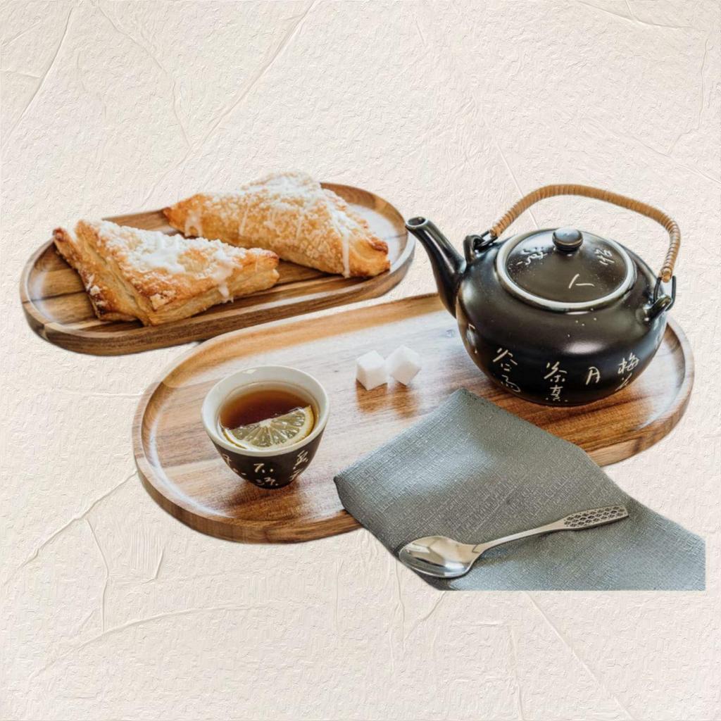 Japanese Acacia Wood Tray: Rectangular Plate, Fruit/Snack Dish, Oval Breadboard, Teacup Saucer