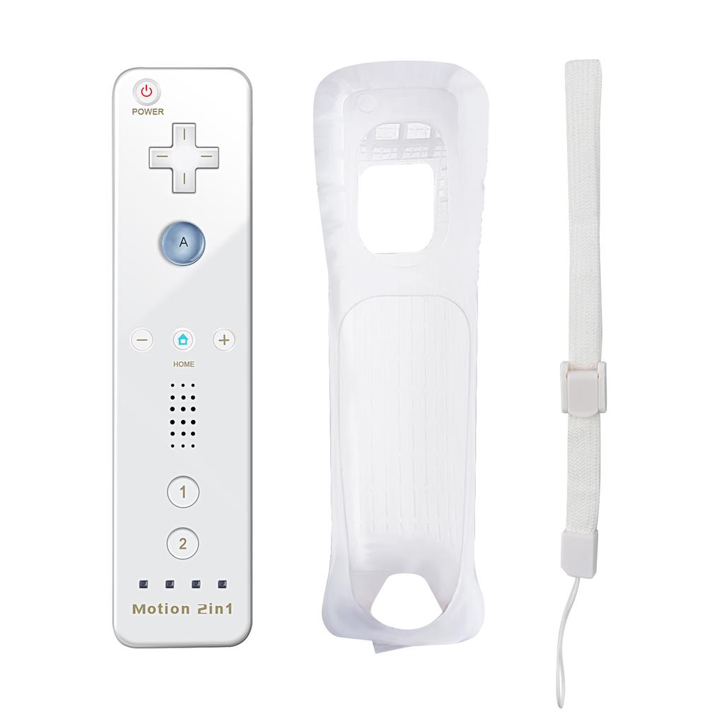 2in1 For Nintendo Wii Controller Set W/ Motion Plus Wireless Joystick Gamepad Remote Control W/ Silicone Case Video Game Console 1