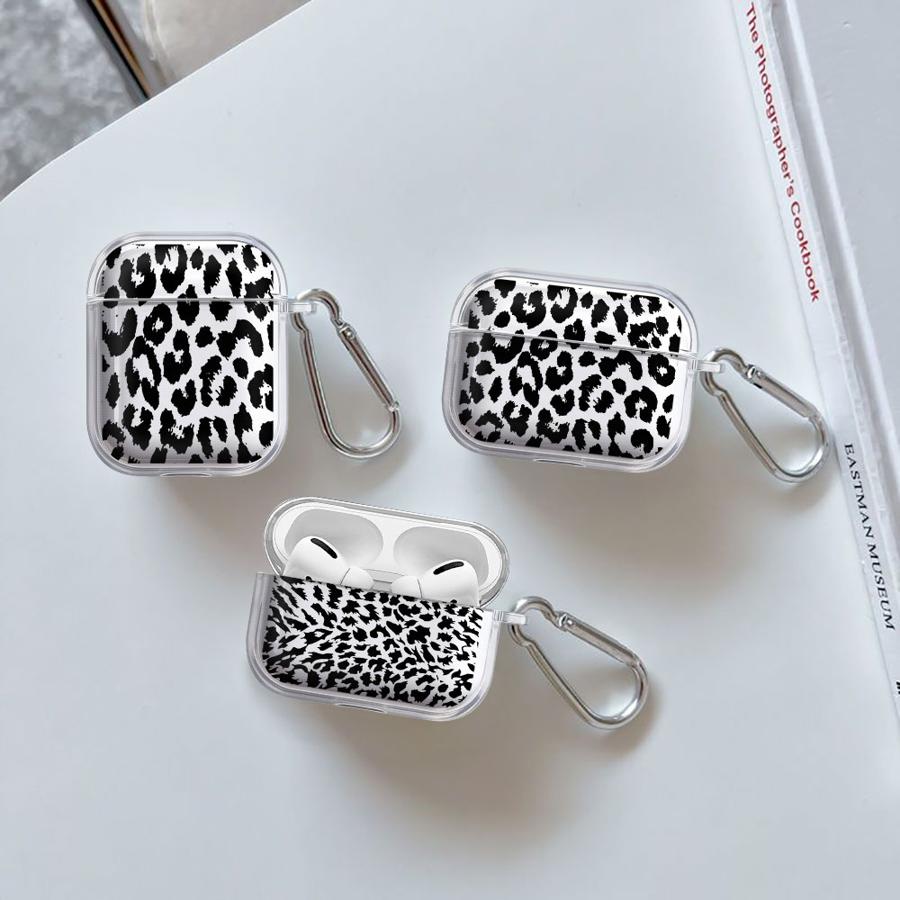 Leopard Print Art Pattern Clear Earphone Cases Cover Case For Airpods 4 1 Pro3 2 3 Pro2 Pro