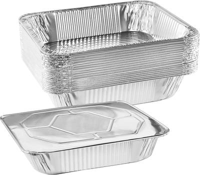 Aluminum BBQ Plate, Aluminum Foil Pan, Disposable Foil Pan, Durable Food Container, Pie Dish, Freezer & Oven Safe, 10-Pack (4900ml, Round Tin Foil