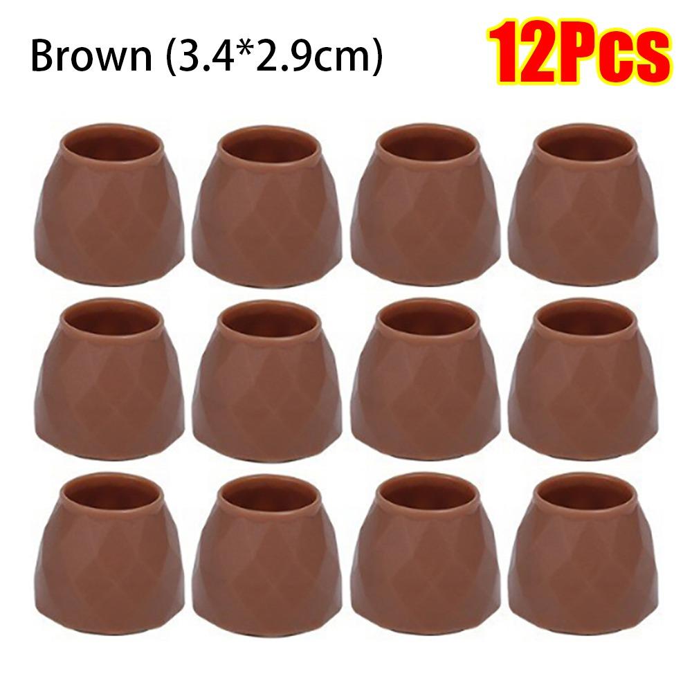

12 шт. износостойкие накладки на ножки стульев нескользящие чехлы на ножки мебели детали стульев для барных столов 12Pcs Brown