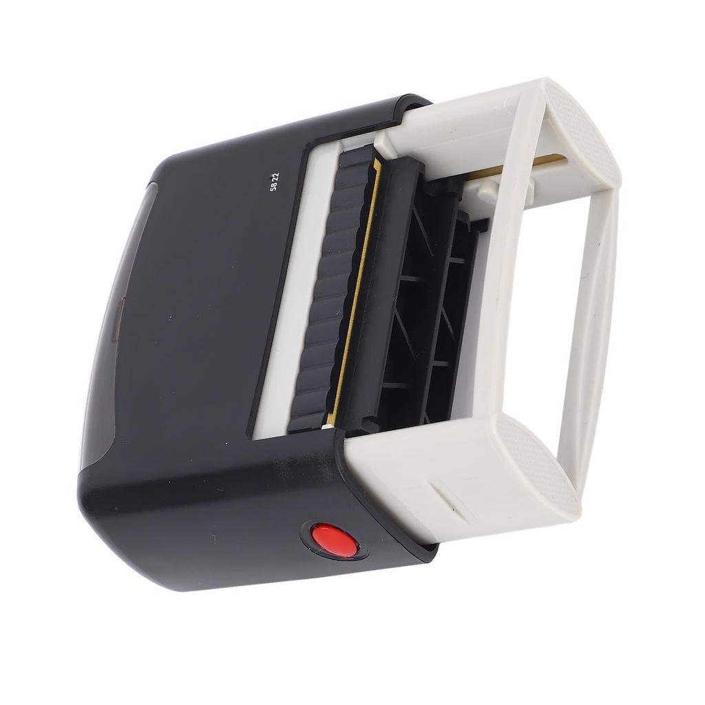 Self Inking Stamper Letter Number Symbol Refillable Automatic Press Stamper for Office School Home 58x22MM Black Shell