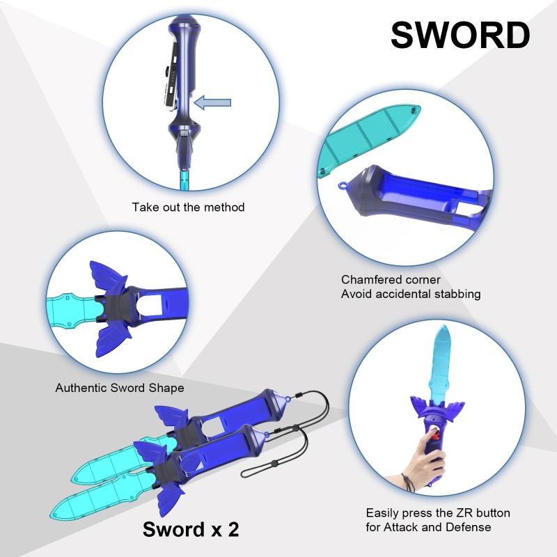 12 In 1 2022 Switch OLED Sport Accessories Set for Switch Controller with Grips Tennis Rackets Fitness Leg Strap Sword