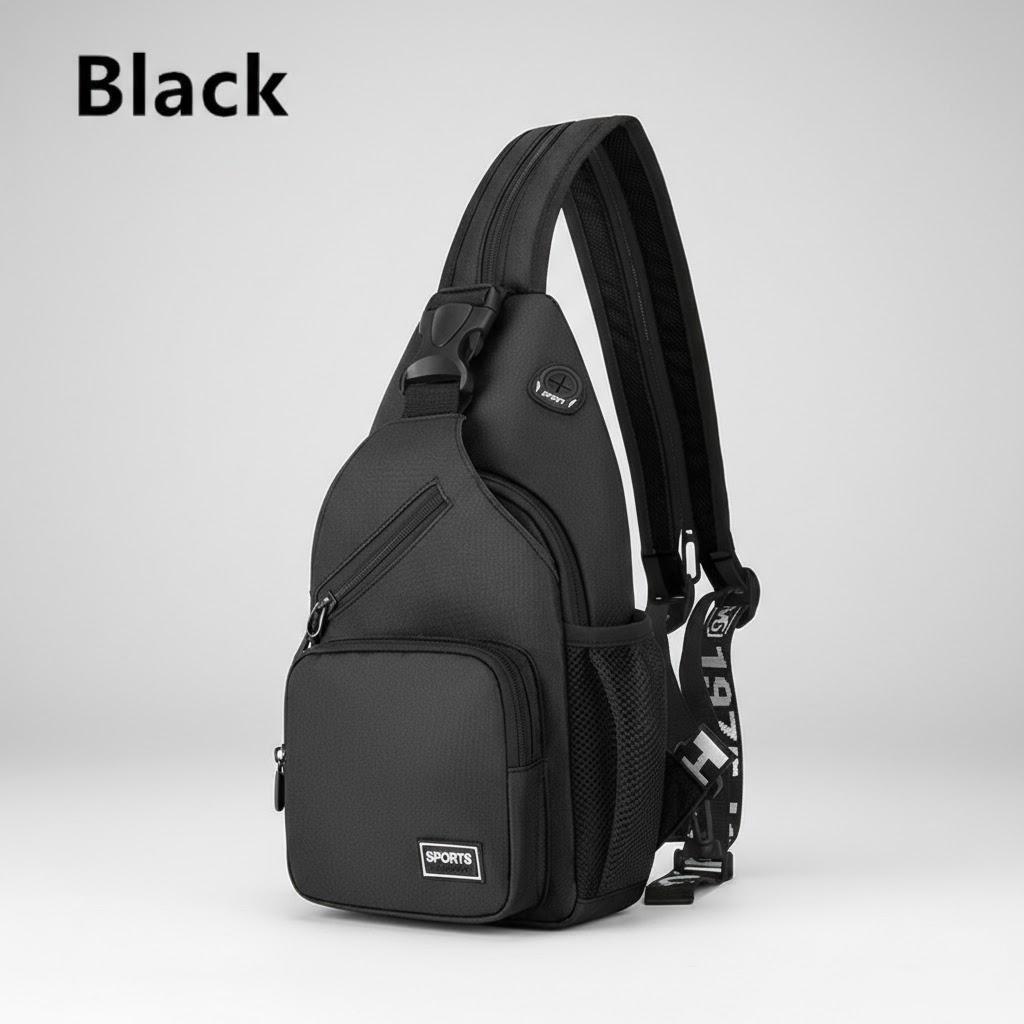 

Multi Functional Men Women Backpack Messenger Shoulder Chest Bag with Headphone Hole Travel Bag чёрный