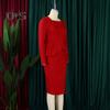 Women Business Dress Square Neck Long Sleeve Pure Color Ruffle Patchwork Slim Fit Sheath OL Commuting Formal Midi Dress