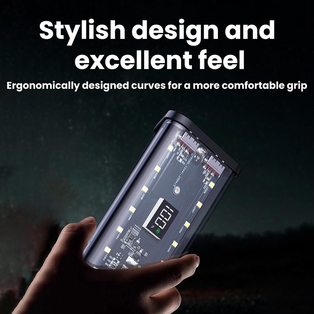22.5W DIY Battery Charger Case Transparent Fast Charging Case 6-Cell 18650 Battery Case for Power Banks No-Solder Kit
