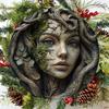 Natural Wood Wall Art Plaque with Tree Goddess Pattern Indoor Decorative Piece Elegant Hanging Sign for Home Garden Gift