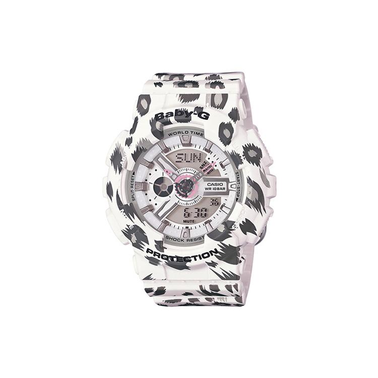 

CASIO Women s BABY-G 46.3mm White Watch BA-110LP-7A BA-110LP-7A White Leopard Print Strap