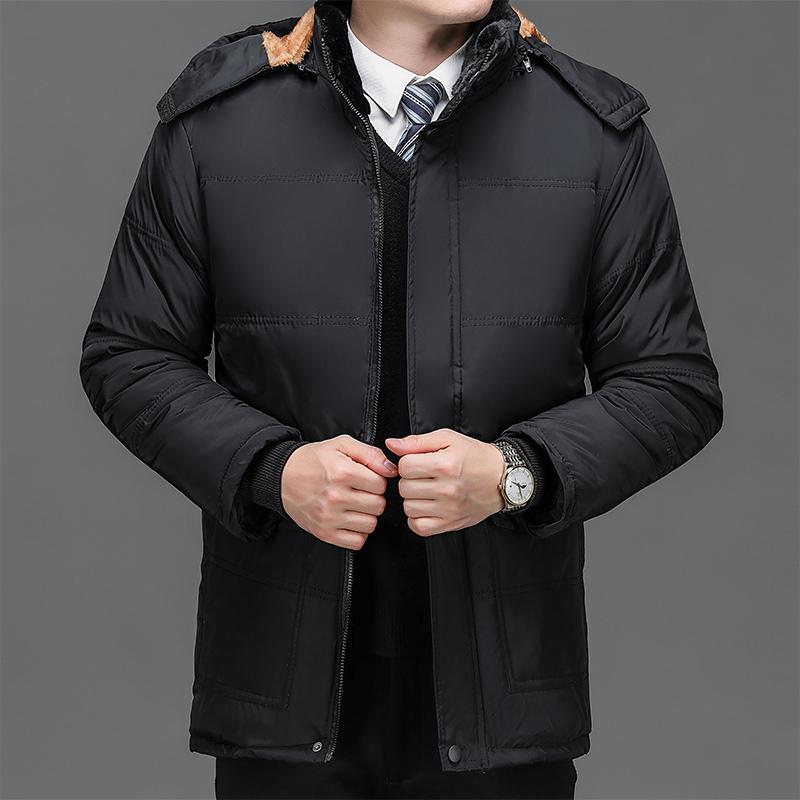 

Зимняя новая куртка мужская средней длины, толстая, теплая, водонепроницаемая, парка с капюшоном, военная пуховая хлопковая куртка 5XL чёрный