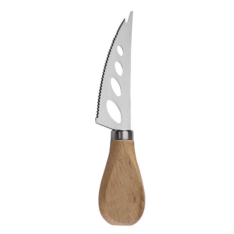 Stainless Steel Cheese & Pizza Knife Set with Wooden Handles