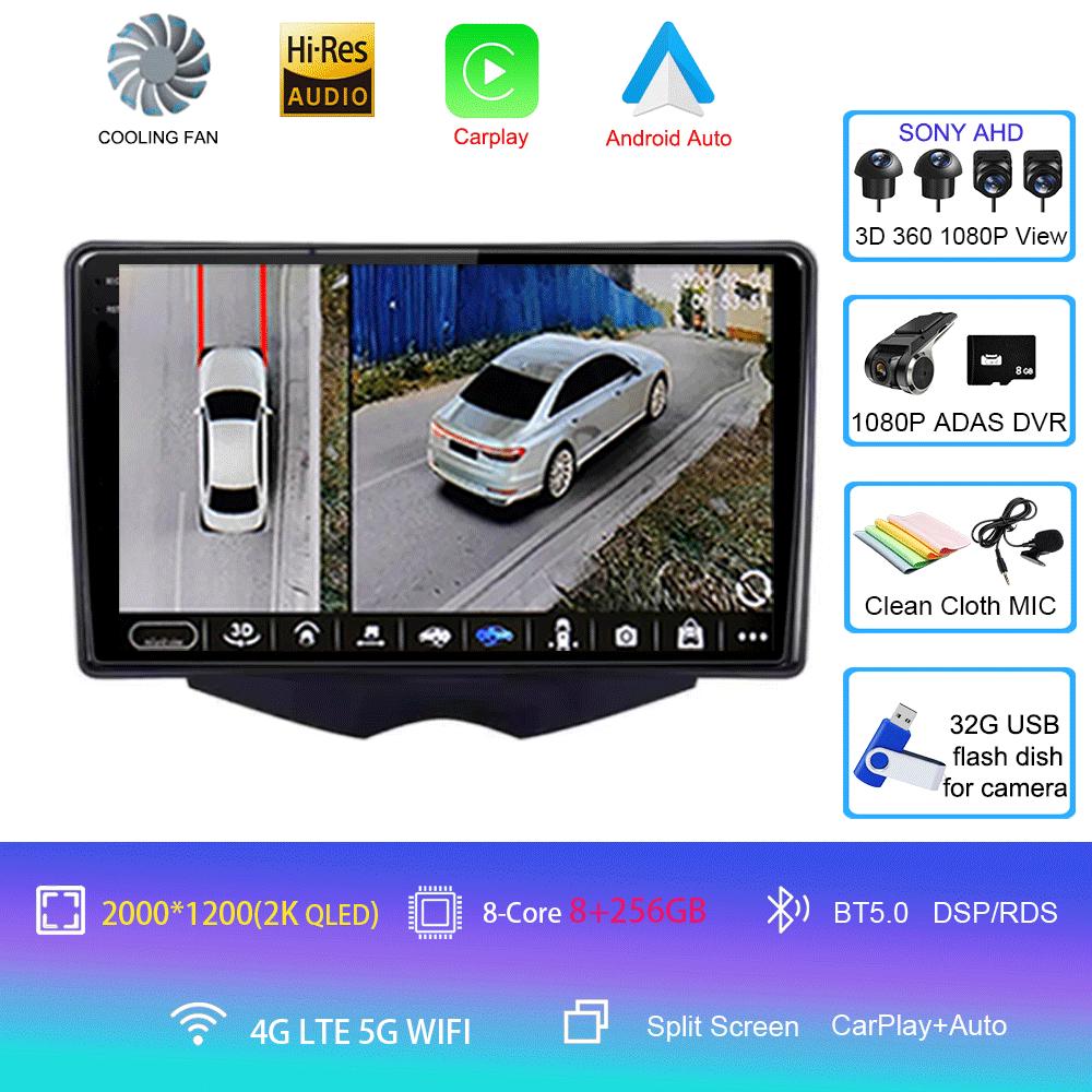 Car Radio Android 14 Carplay For Hyundai Veloster FS 2011 - 2017 Navigation Multimedia Player Stereo WiFi+4G BT DVD 360 Canera