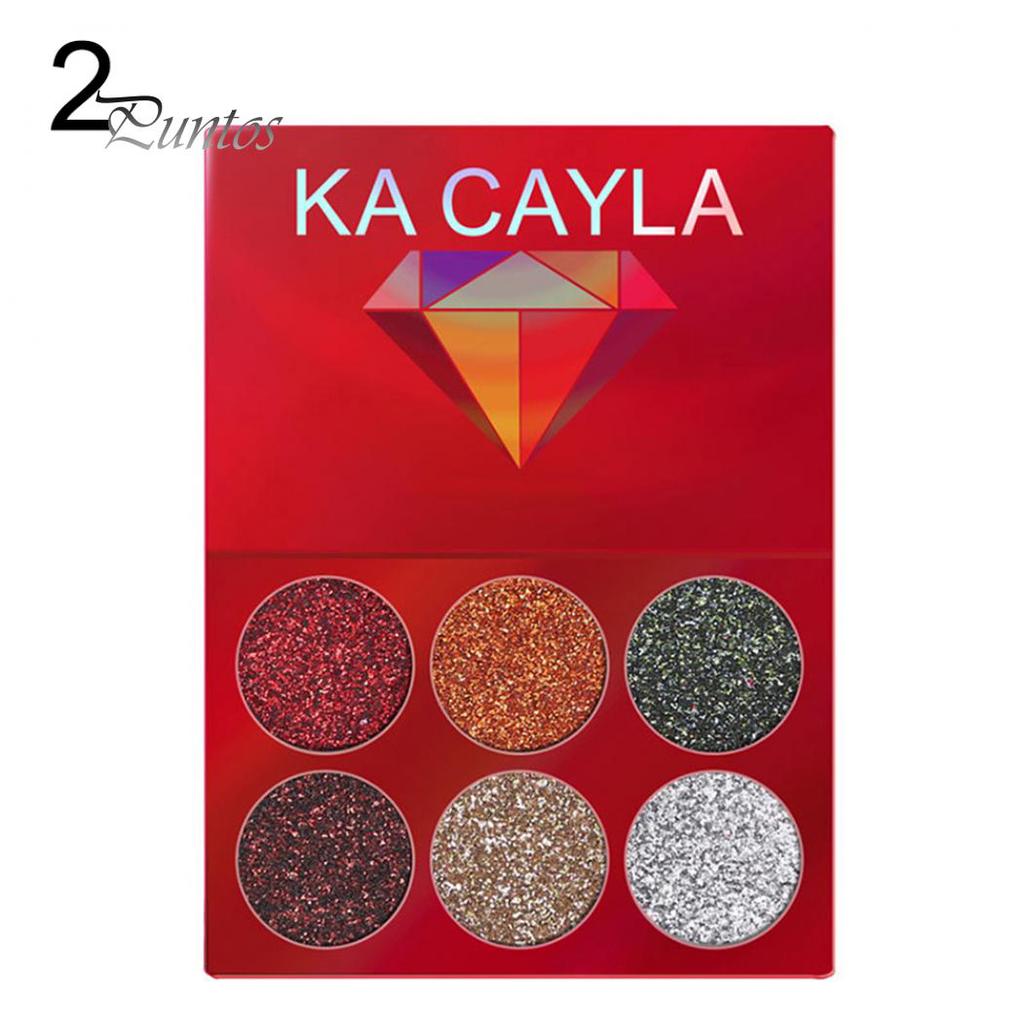 Health Caring Glitter Sequins 6 Colors Eyeshadow Powder Palette Matte Eye Makeup Cosmetic