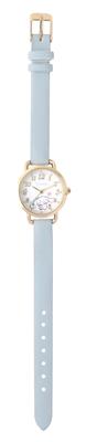 Fieldwork Analog Watch with Sanrio Cute Synthetic Leather Cinnamoroll Blue Perfect for or Business Women's Characters, Strap, Heart-Shaped Hands,