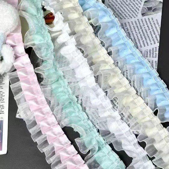 

Элегантный держатель для карт и бейджей ручной работы, двухслойный, в клетку, с кружевной отделкой