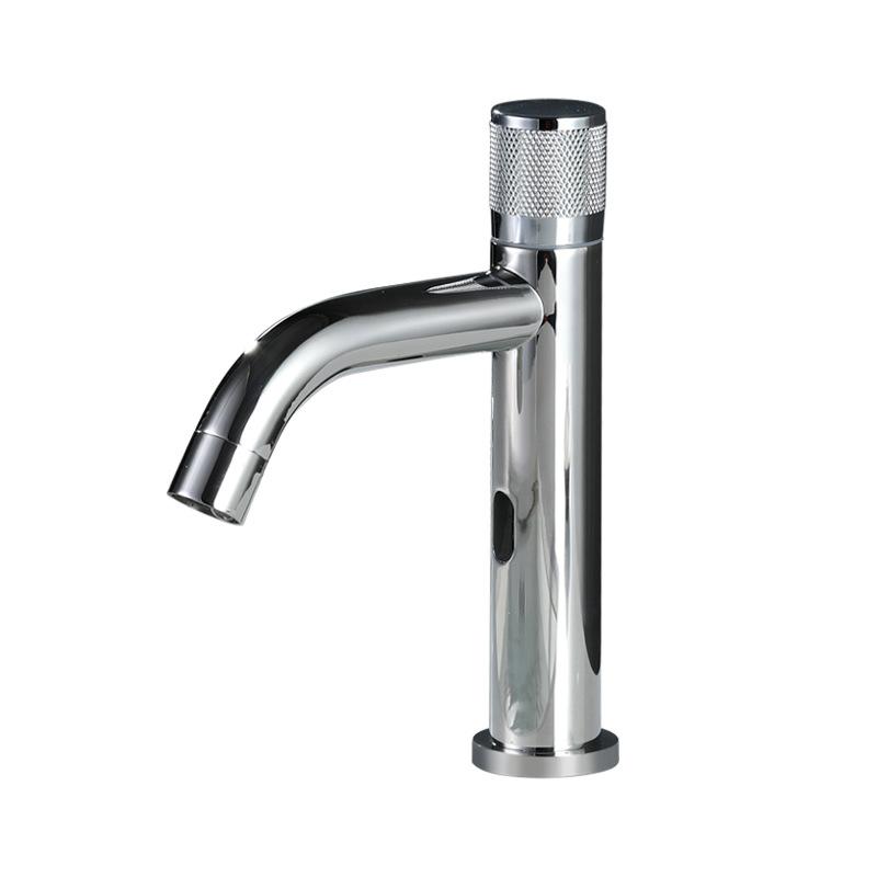 Brass Intelligent Automatic Sensor Bathroom Basin Faucets Hot Cold Water Intelligent Sink Faucet Deck Mount Washing Crane