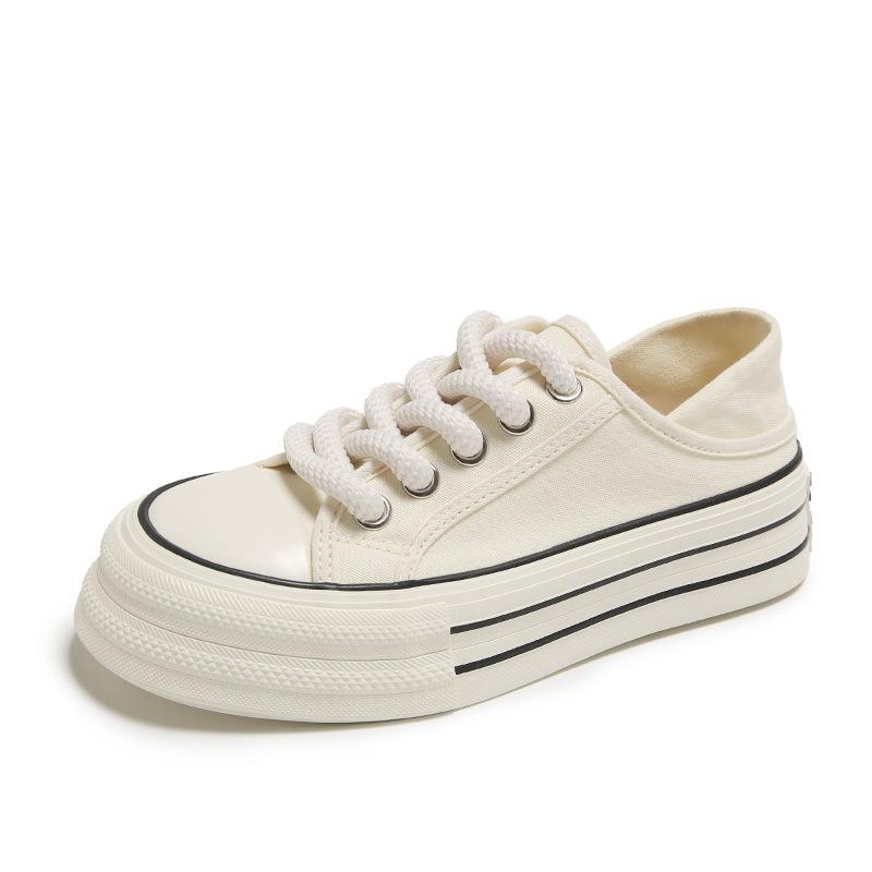 

Casual sports breathable and comfortable canvas shoes women s 2025 summer new muffin platform casual sports white shoes 35 бежевый