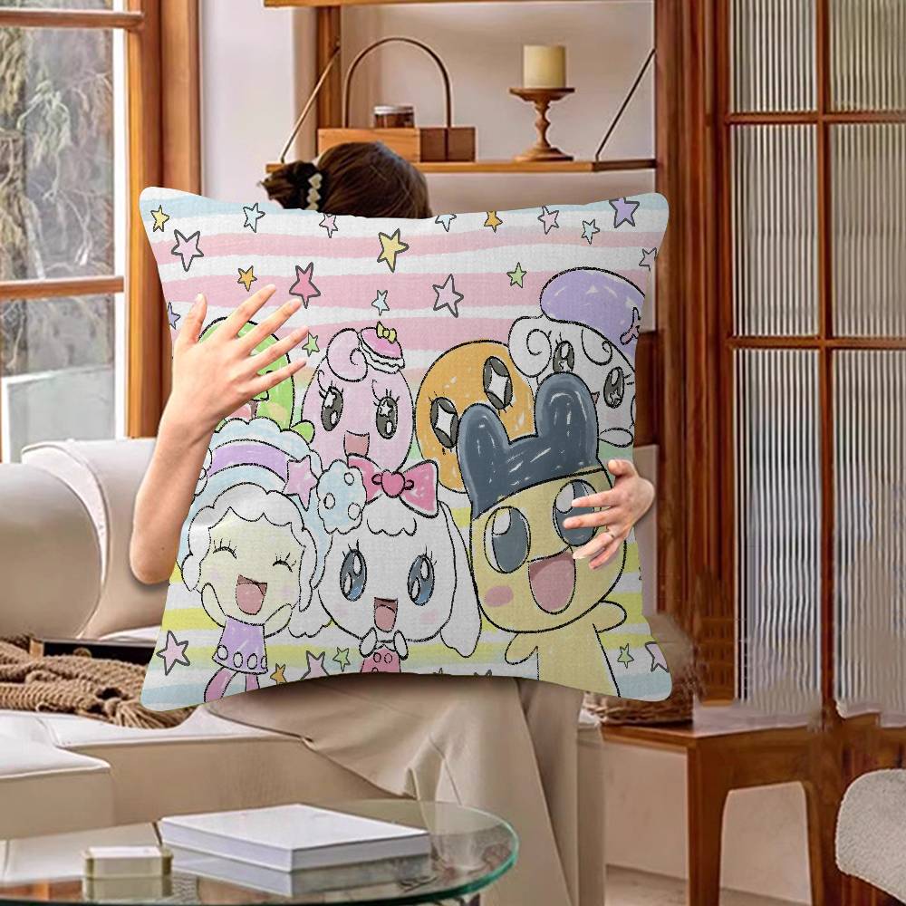 Game Fanart Cute Cartoon TTamagotchi Pillow Cushion Cover Pillowcase Living Room Sofa Home Decor Customized