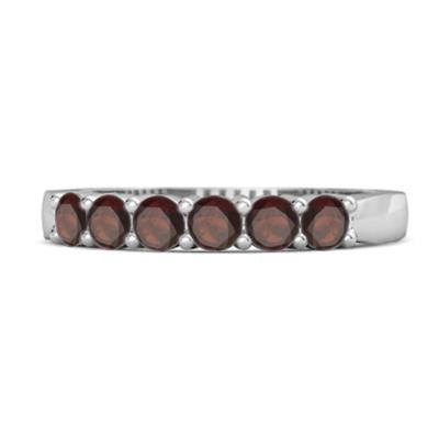 Garnet Rich Feel Eternity Stacking Ring - 925 Sterling Silver