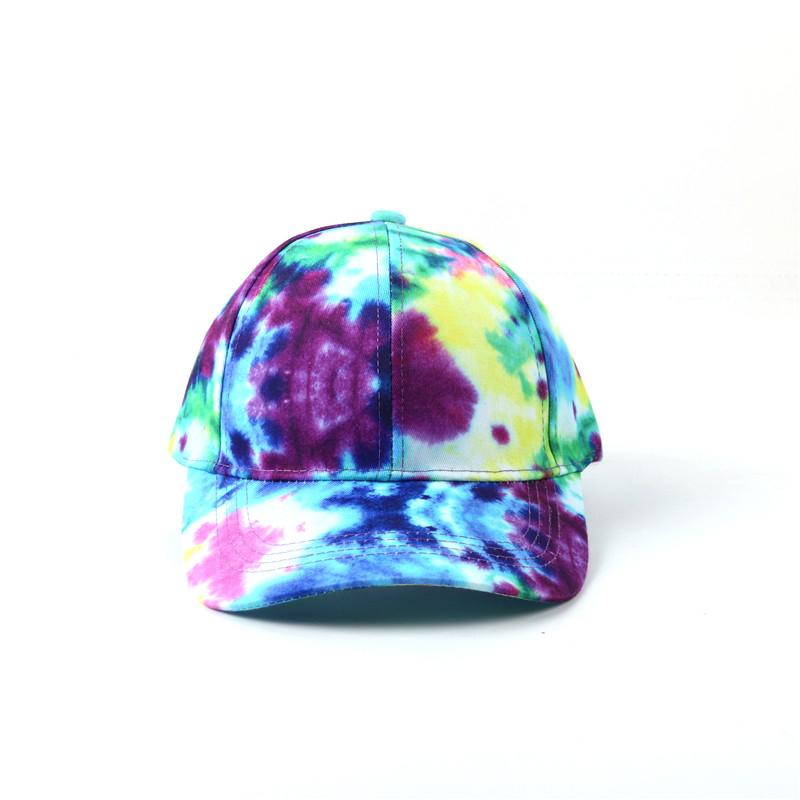 New Fashion Colorful Tie-Dye Baseball Cap Spring Men'S And Women'S Trend Lovers Hat Outdoor Sports Adjustable Sun Graffiti Bones