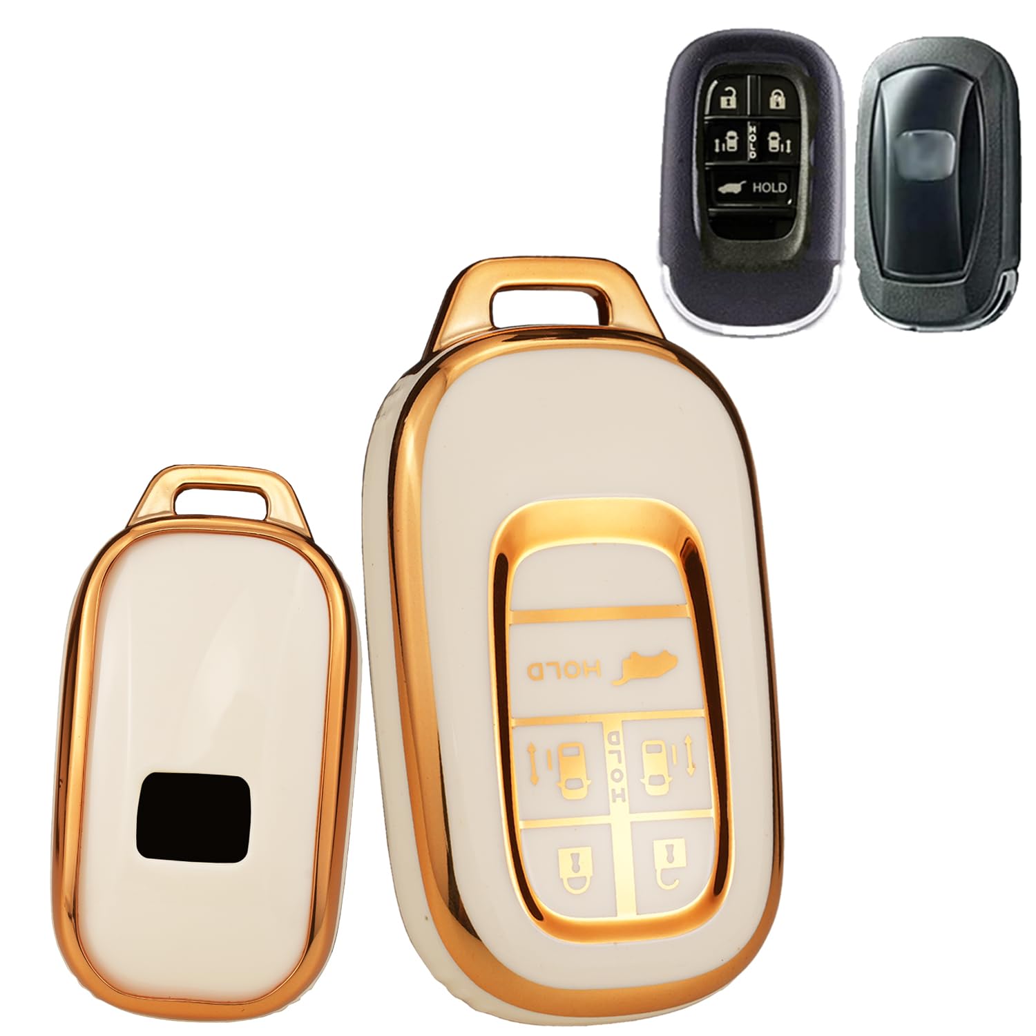 

ONTTO Чехол для смарт-ключа Honda Чехол для ключа Держатель для ключа Силиконовый ТПУ материал Подходит для Honda белый