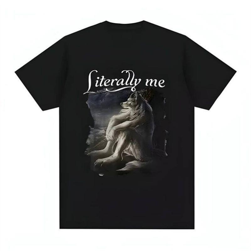 Wolf Pattern Pure Cotton Printed Men's and Women's Personalized Casual Short Sleeved Summer New Fashionable Round Neck T-shirt