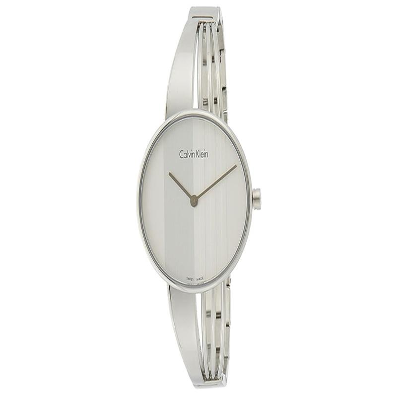 CALVIN KLEIN / watch quartz movement stainless steel strap 34mm silver dial women s watch waterproof 30 meters K6S2N116 кварц
