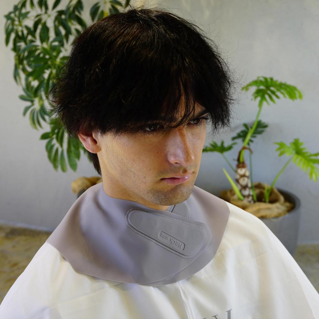 Coei Neck Mag [Haarschnittumhang/Schneideumhang/Haarschnitt/Selbstschnitt/Für Kinder/Erwachsene/Friseure/Barbiere/Schnittuch] (Grau)