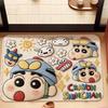 Shin-chan Diatom Mud Bath Mat - Quick-Dry, Non-Slip, Water-Absorbent Floor Pad for Bathroom and Toilet