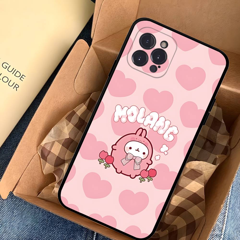 Kawaii Cute Rabbit M-MolangS Anime Phone Case For IPhone 14 Plus 13 Mini 11 16 15 17 Pro Max Protection Shockproof