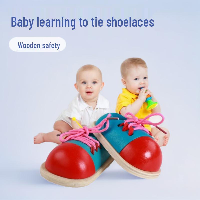 

Montessori Wooden Shoelace Beading Puzzle: Enhance Baby s Hand-Eye Coordination & Learn to Tie Shoelaces