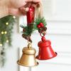 Christmas Bell Golden Metal Indoor And Outdoor Blessing Bells Pendant Snowflake Red Bow For Party Christmas Tree Decoration