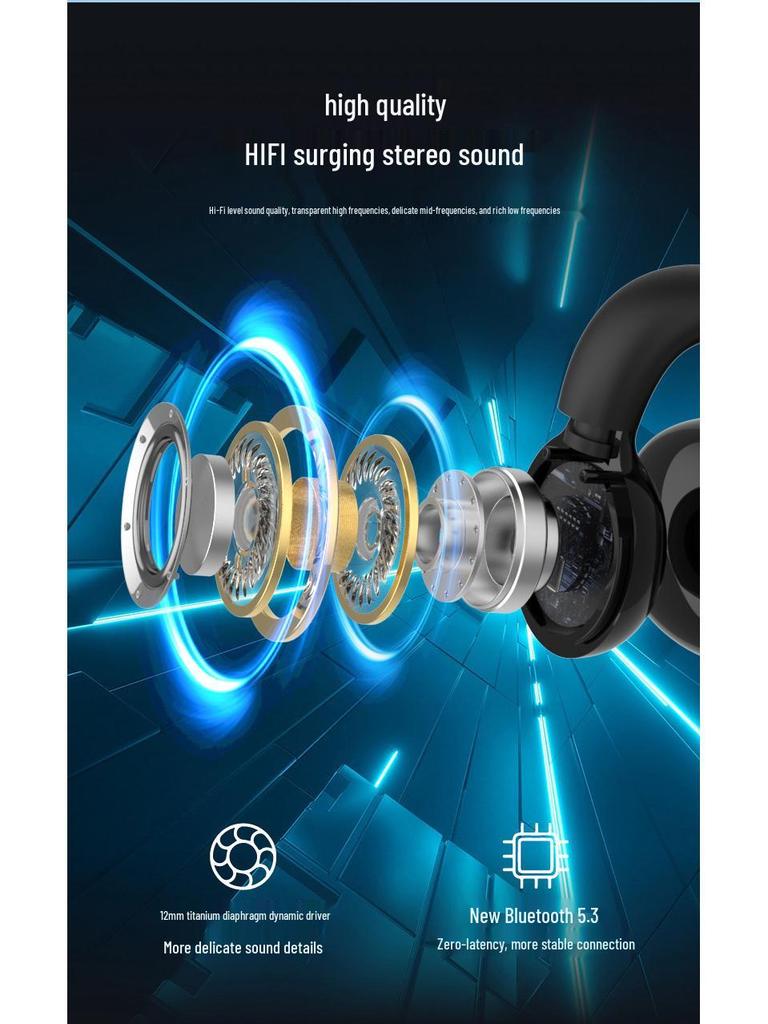 YX03 Bluetooth Over-Ear Wireless Earbuds: Comfortable Fit & High-Quality Sound for Sports & Calls