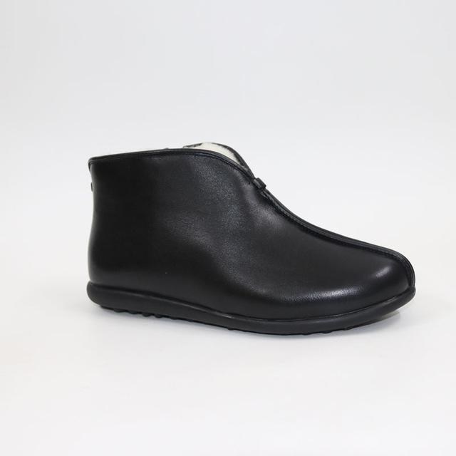 KEERYGO Snow Boots Leather Woolen Boots