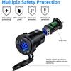 Kewig 108W USB Car Charger Socket Dual PD Type C QC 3.0 with Voltmeter Power Switch Fast Charging for 12-24V Car Boat Motorcycle
