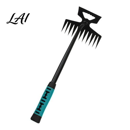 Ergonomic Weeding Tool Rake Garden Hand Weeder with Long Handle 11 Teeth