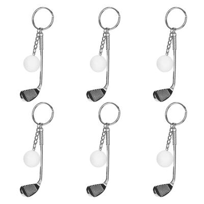 6 stücke Golf Club Ball Schlüsselanhänger Modische Legierung Schlüssel Ring Anhänger Dekoration für Handtasche