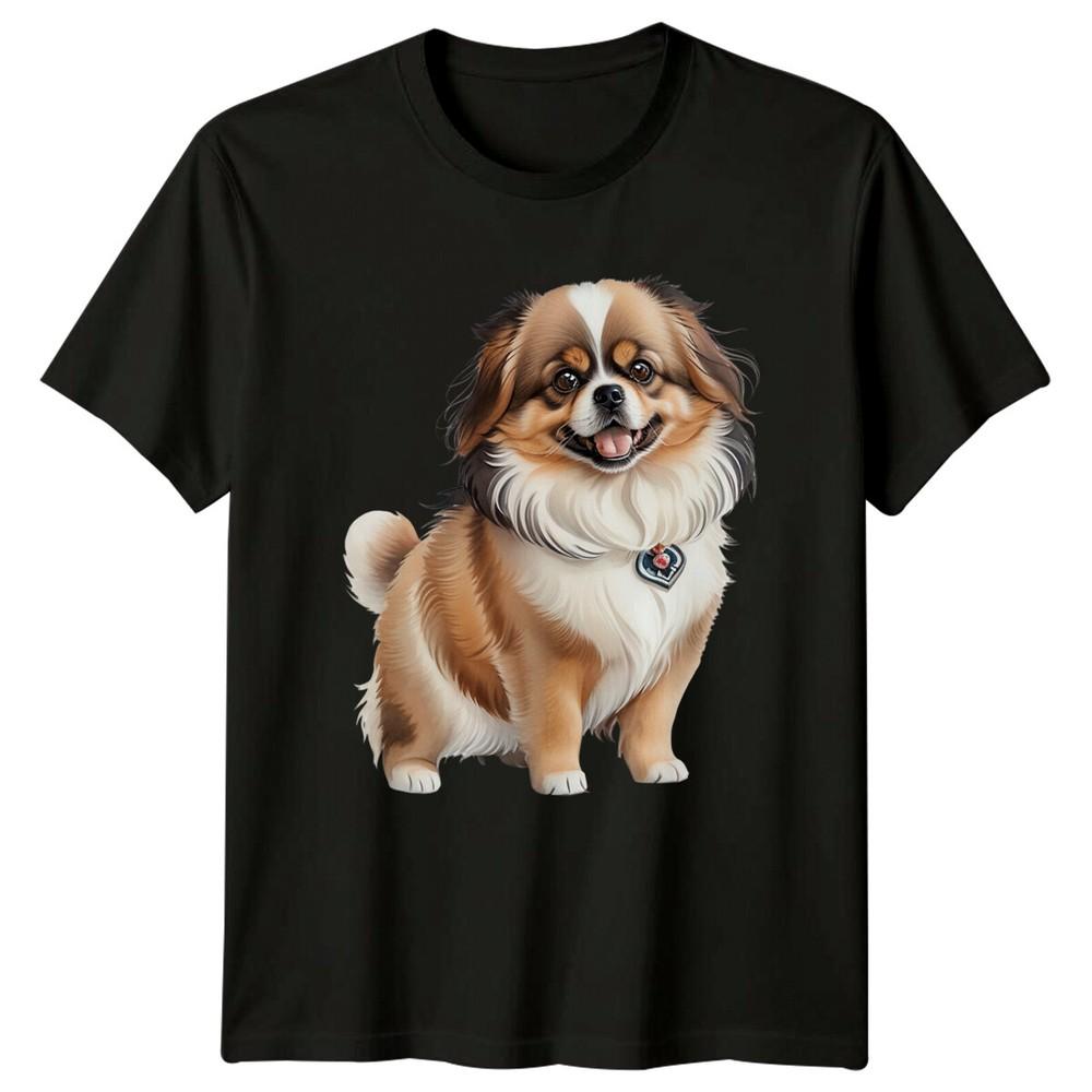 Cute Pekingese Dog Portrait TShirt Stylish Dog Lover Tee