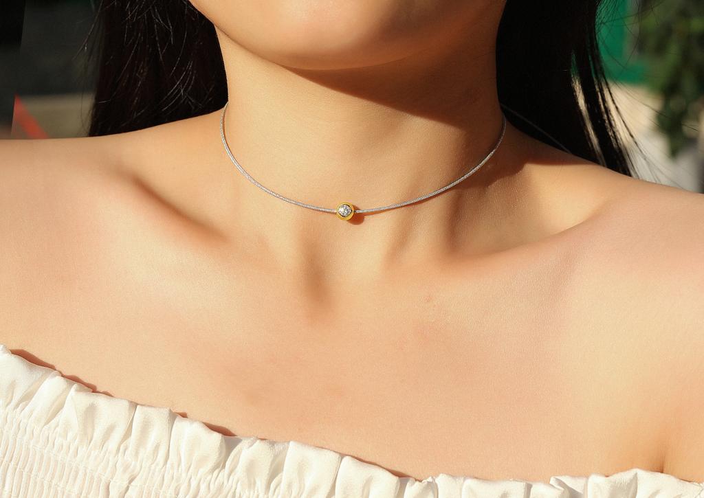 Hot Sale Moissanite Jewelry Fashion Necklace Hot Sale Minimalist Wire Choker S925 Pendant Necklace