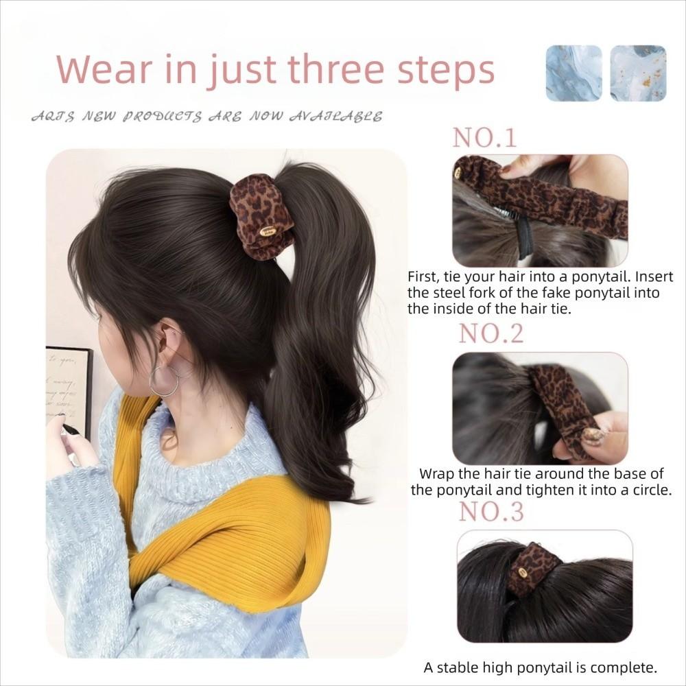Ponytail Holder Long Wavy Ponytail Hair Fixed Elastic Hair Bands Ponytail  for Kids and Women