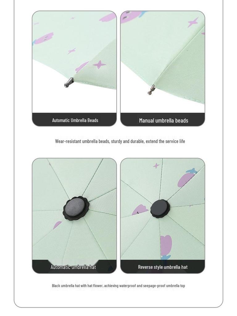 Women's Folding Sun & Rain Umbrella with UV Protection and Logo