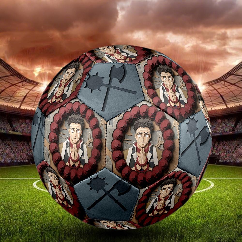 1pc Demon Slayer Kimetsu No Yaiba Football Soccer Ball Size 5 Indoor Soccer Ball Fashion Colorful  Backyard Game -Great For Sports Fans Gift HE11
