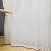 Elegant Floral Sheer Curtain - Semi-Transparent Jacquard Polyester with Rod Pocket Design, Bohemian Style for Living Room, Bedroom, Princess Room